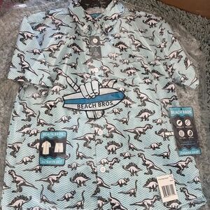 Beach Bros Cabana Set little boys sz. 6 NWT dinosaurs